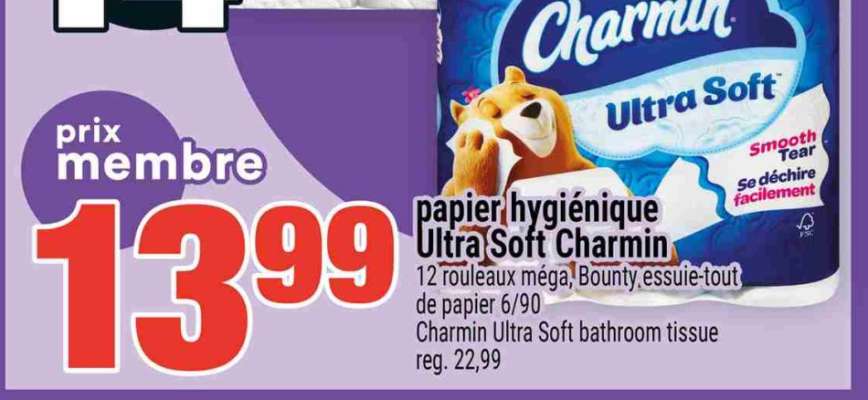 papier hygiénique Ultra Soft Charmin
