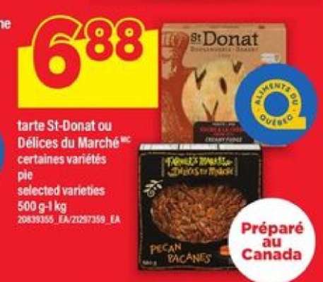 tarte St-Donat ou Délices du Marché