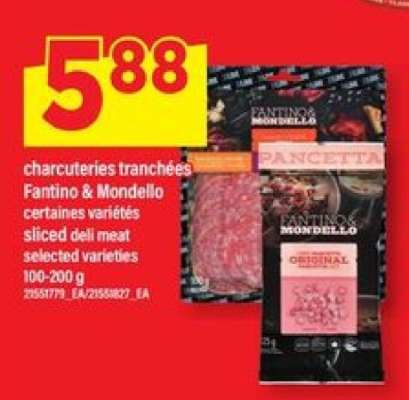 Charcuteries tranchées Fantino & Mondello