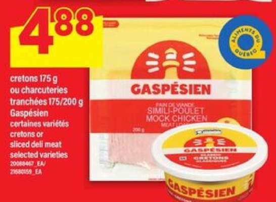 Gaspésien cretons ou charcuteries