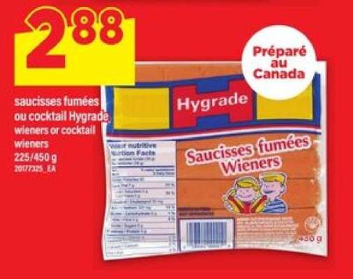 saucisses fumées ou cocktail Hygrade