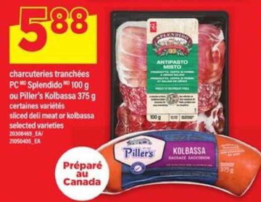 PC Splendido 100 g ou Piller's Kolbassa 375 g