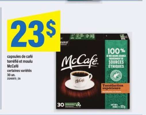 capsules de café torréfié et moulu McCafé