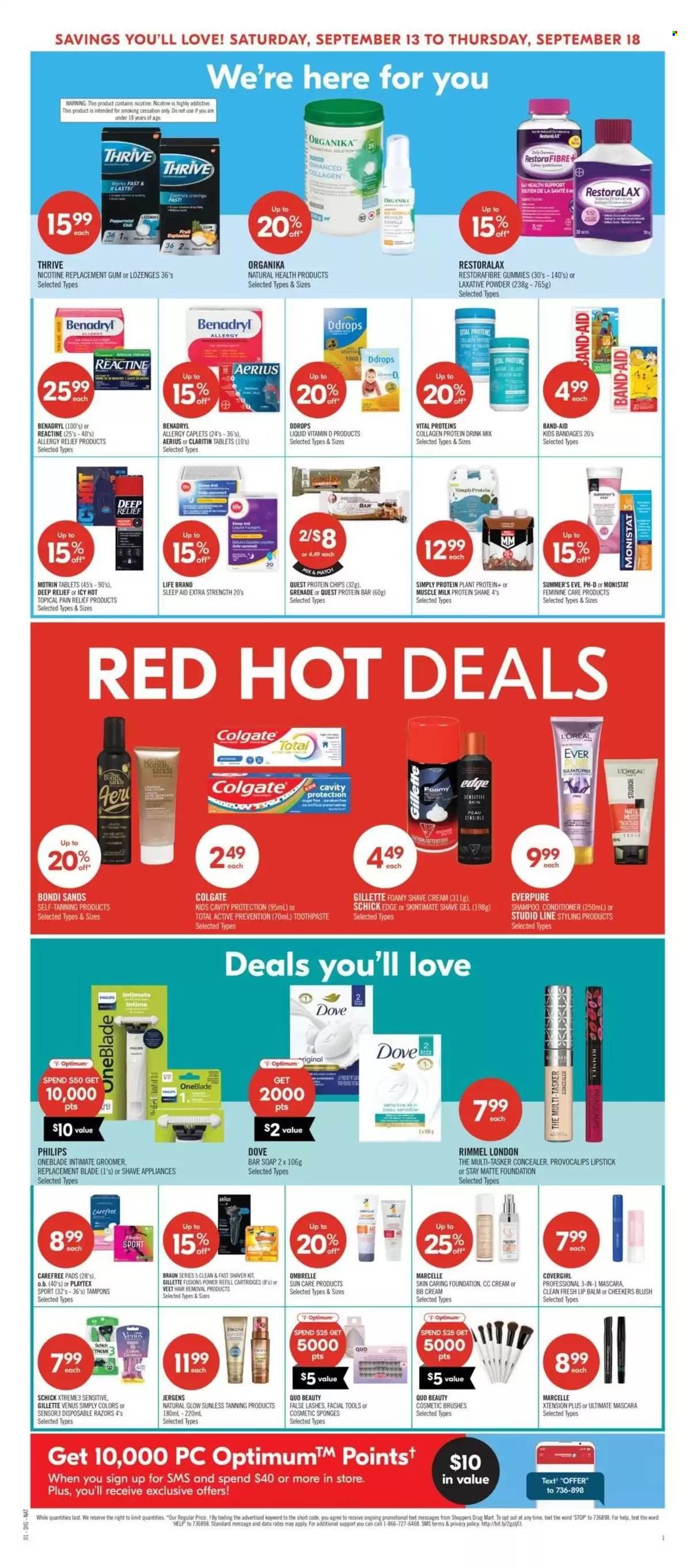 Circulaire Shoppers Drug Mart - 13 Septembre 2025 - 18 Septembre 2025. Page 7