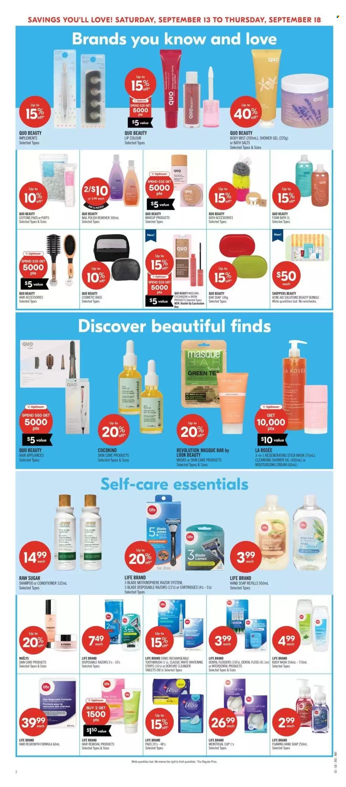 Circulaire Shoppers Drug Mart - 13 Septembre 2025 - 18 Septembre 2025. Page 16