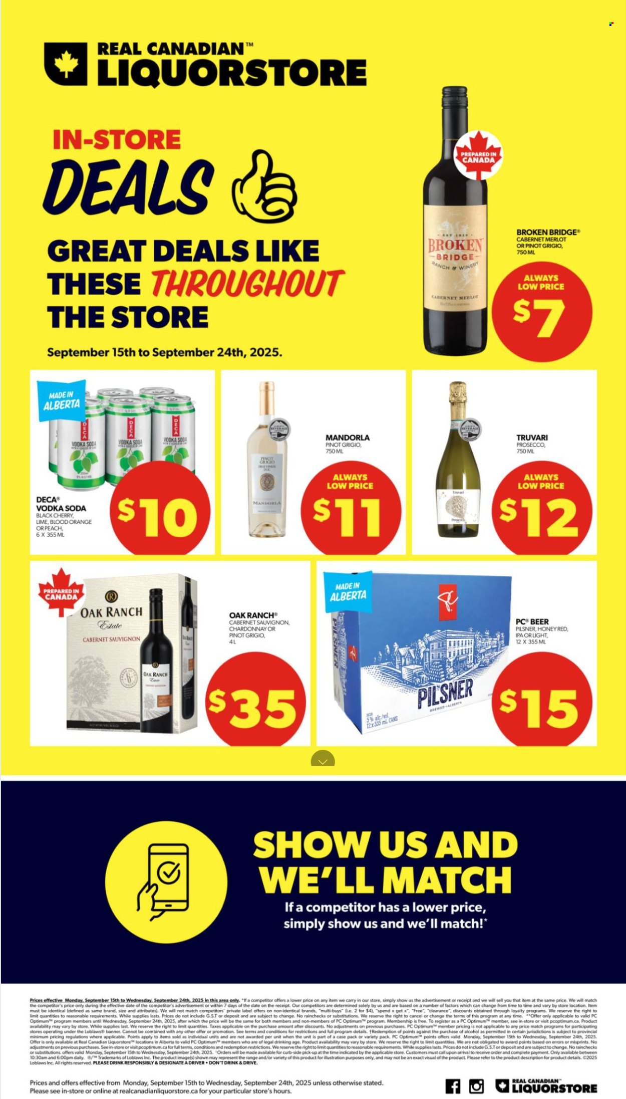 Circulaire Real Canadian Liquorstore - 15 Septembre 2025 - 24 Septembre 2025. Page 1