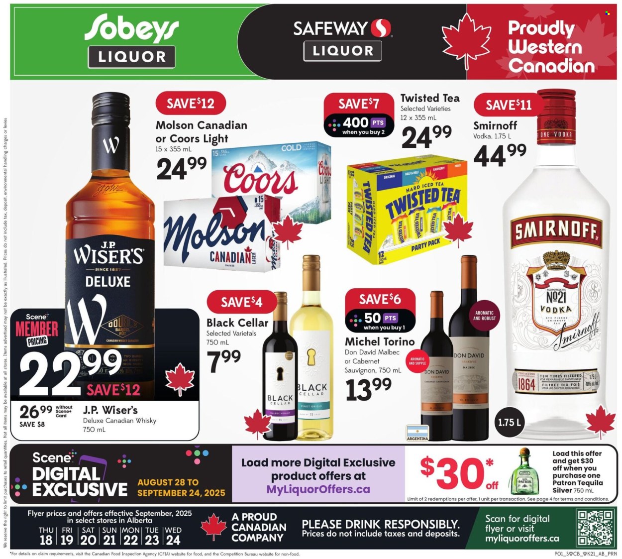 Circulaire Sobeys Liquor - 18 Septembre 2025 - 24 Septembre 2025. Page 1